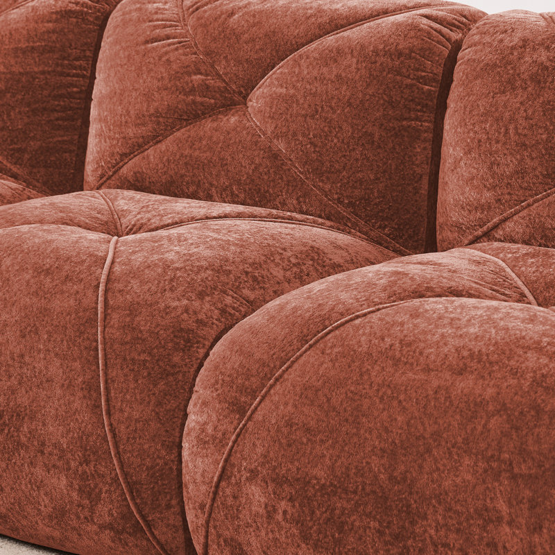 Velours doux de 140 po à 4 places sans siège avec éponge haute densité 32d, coussins, conception ergonomique, housse sans assemblage