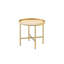 Oak Table Top & Gold Finish End Table