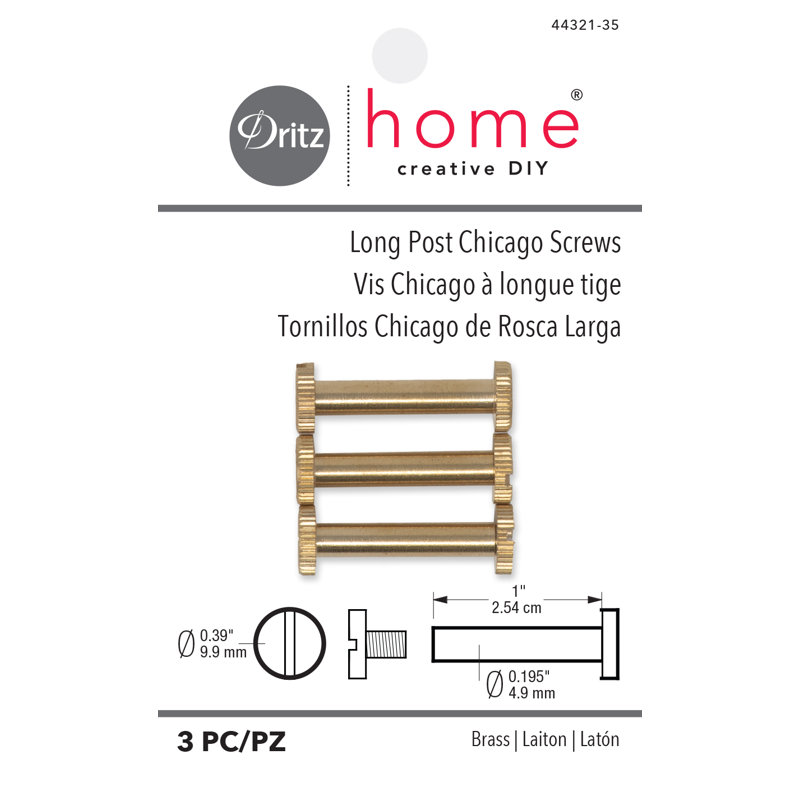 Vis pour reliure Chicago Dritz Home, Or