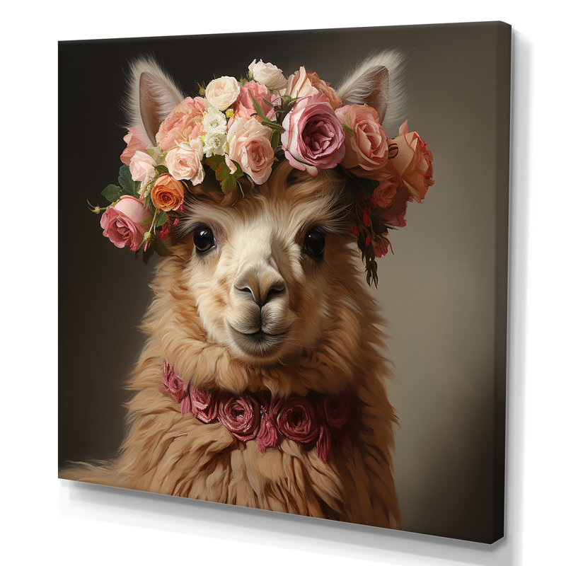 Art floral, alpaga, H 16 po x l 16 po x P 1 po, Toile tendue
