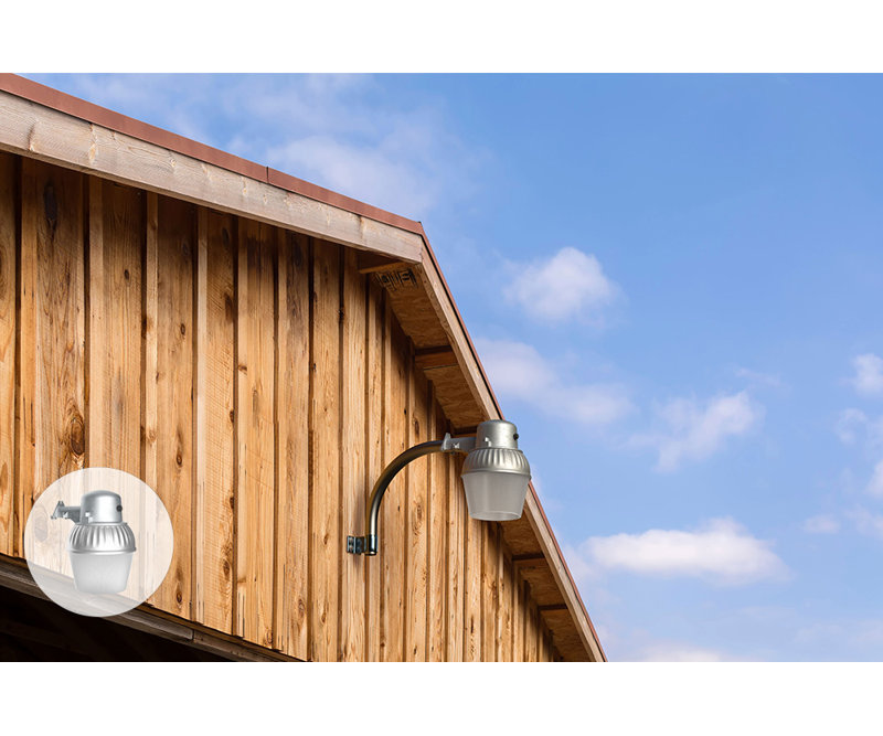 Gray Aluminum LED Dusk-to-Dawn Outdoor Wall Light