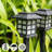 8 Pack Black Solar Powered Integrated LED Pathway Light, Warm White & Waterproof, 10 Hours of Lighting
