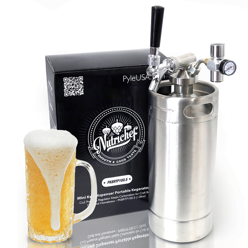 NutriChef 0.176573 Cubic Feet Outdoor Single Tap Mini Keg Countertop Kegerator