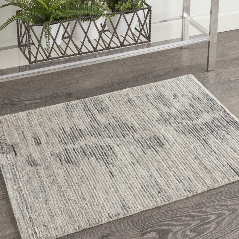 Nourison Ocean 2' x 3' Cream Charcoal Modern Indoor Rug, Charcoal, Rectangle 2' x 3'