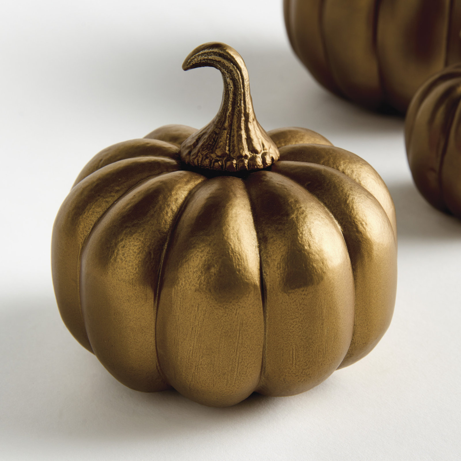 3-Piece Pumpkin Sculpture, Gold