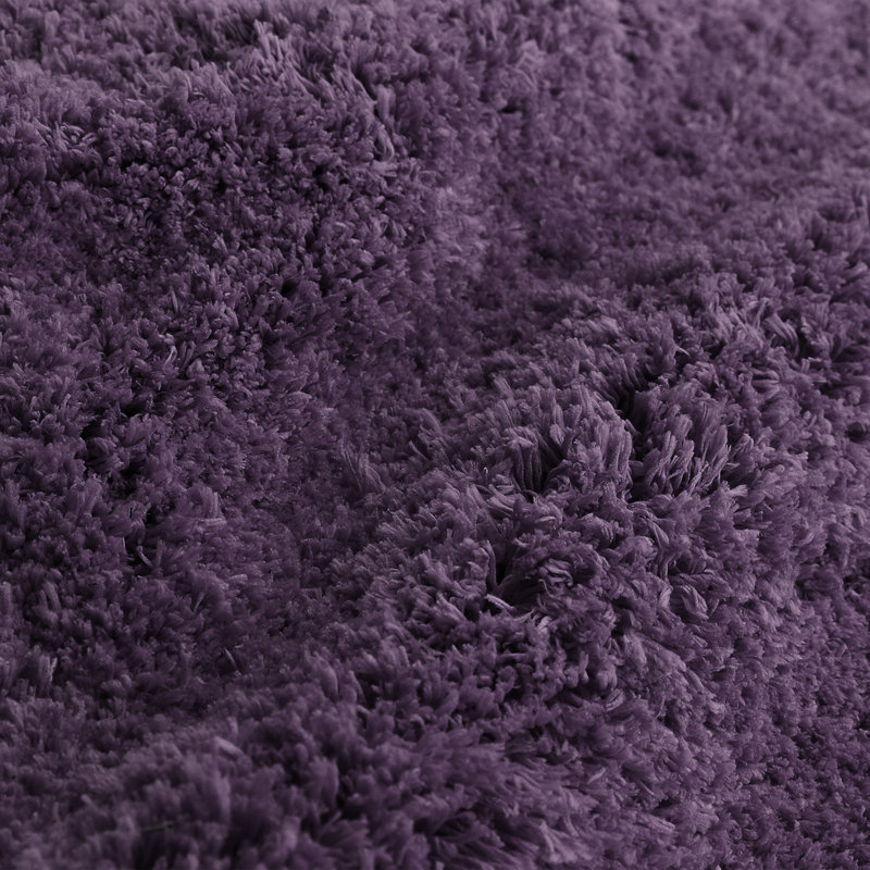 Ciarra Rectangular Polyester Non-Slip Solid Bath Rug, 20" W x 32" L, Purple