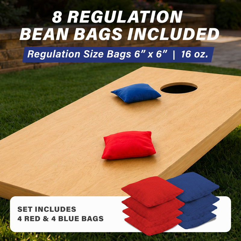 Ensemble de cornhole en bois massif de qualité supérieure GoSports - 4 pi x 2 pi