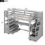 Lit mezzanine avec bureau et tablettes-964261543