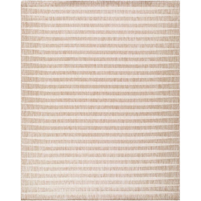 Galey Alix x Livabliss Agave Outdoor Machine Woven Rug, Rectangle 5'3" x 7', Tan