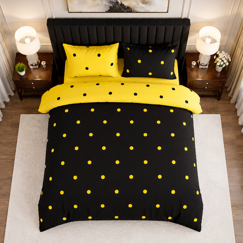 Microfiber Polka Dots Duvet Cover Set, SUPER KING