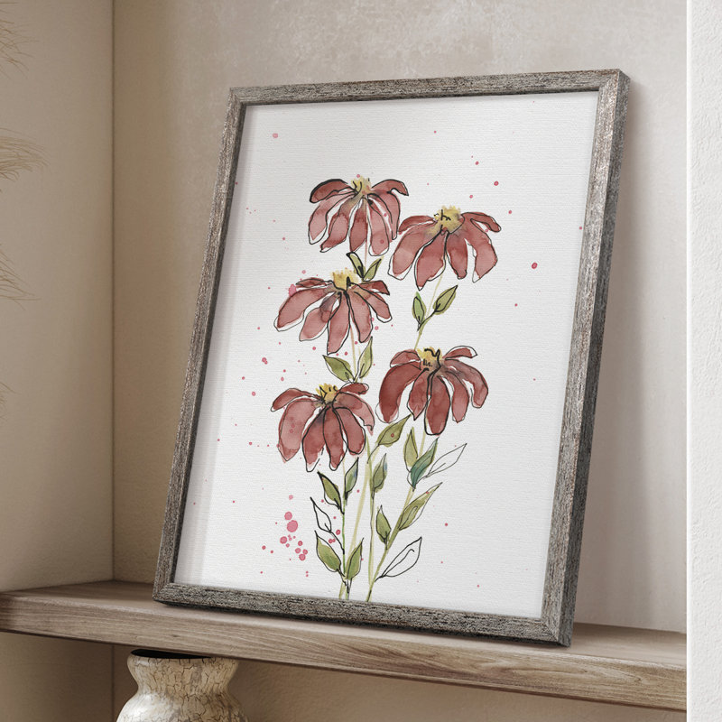 Watercolor Blooms II, reproduction encadrée - bois massif, H 11 po x l 9 po