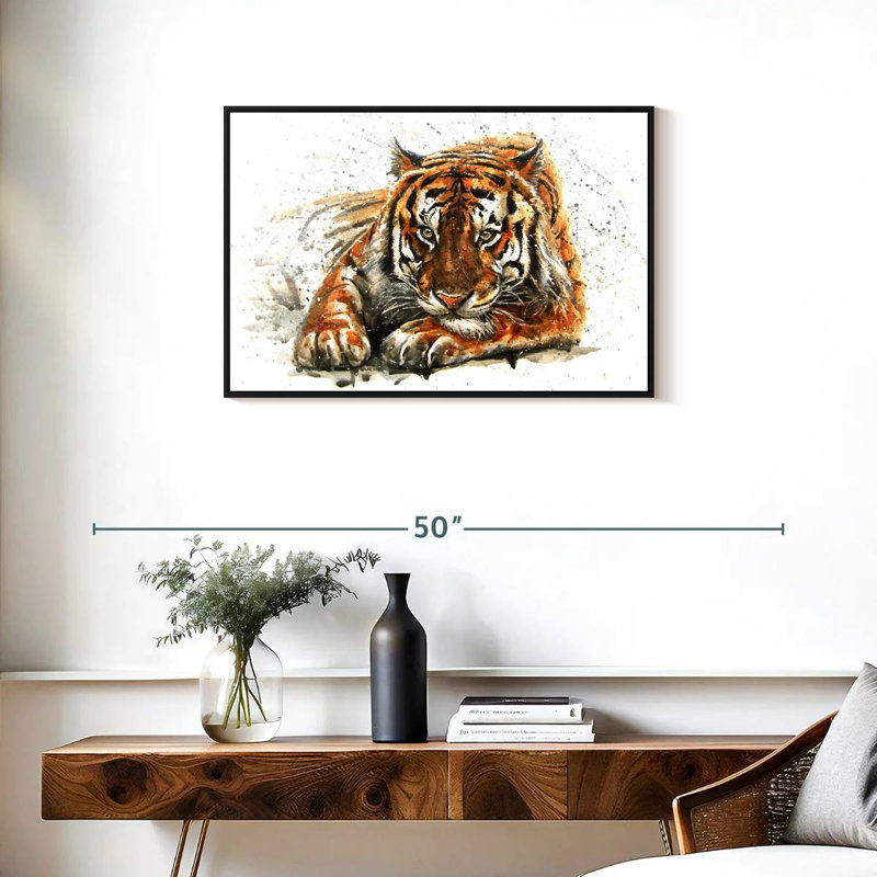 Lounging Bengal Tiger, 21" H x 31" W