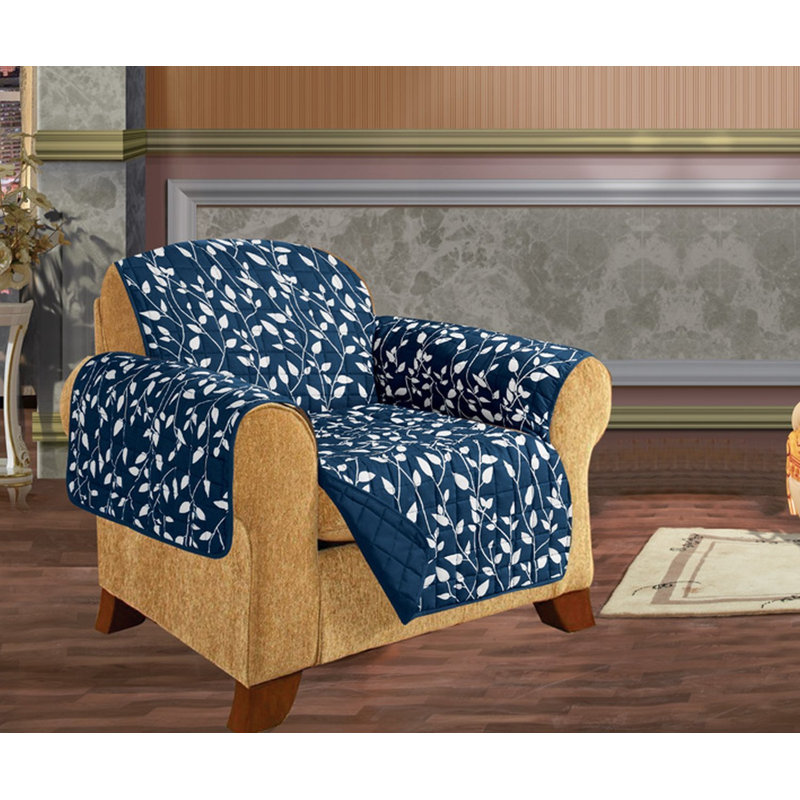 Housse pour fauteuil à coussins carrés / rectangulaires, Polyester bleu marine