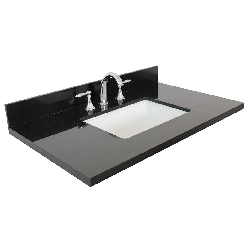Plateau de meuble-lavabo simple 37 po avec lavabo, Noir galaxie