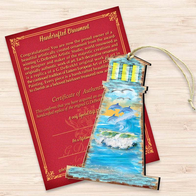 Lighthouse Handcrafted Holiday Shaped Ornament Set, 1