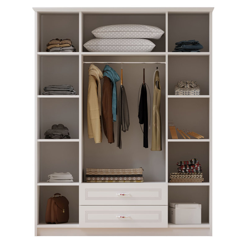 Anllely 4 Door Manufactured Wood Wardrobe
