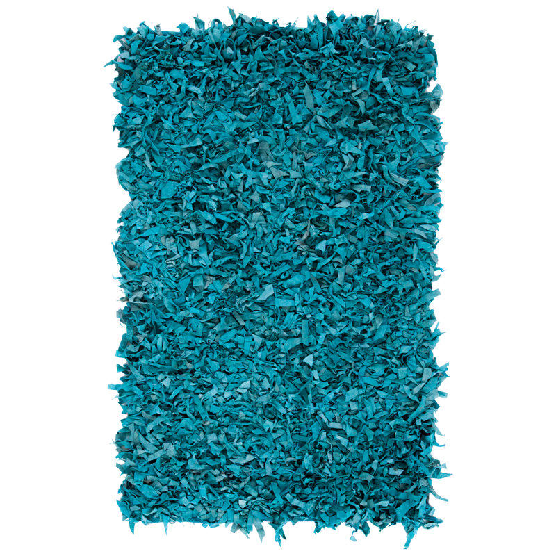 Godsey Handwoven Leather Solid Color Rug, Rectangle 3' x 5'