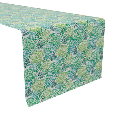 Rectangular Toile Cotton Twill Table Runner