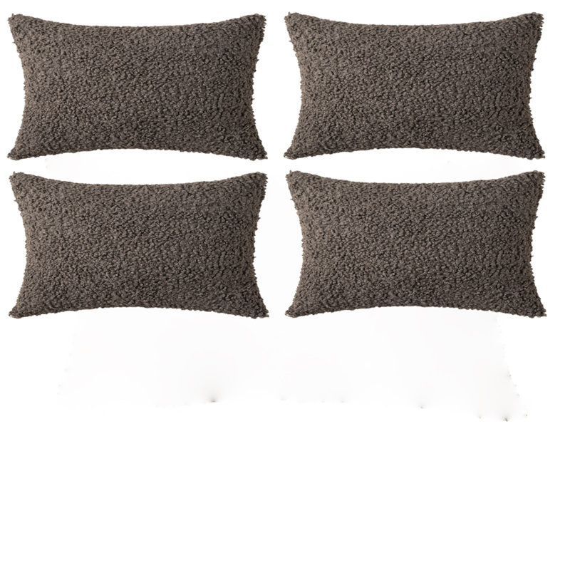 Housse de coussin en fausse fourrure de mouton, Brun