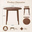 Table de salle à manger ronde extensible KELVIO pour 2 à 4 personnes, table de cuisine pliante en bois peu encombrante avec plateau en MDF et pieds en bois d'hévéa massif-1948773723