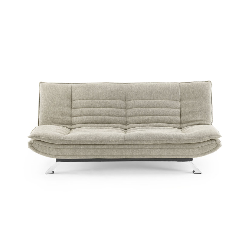 Bridglal 196.1Cm Wide Tight Back Convertible Sofa, Beige Poylester Blend