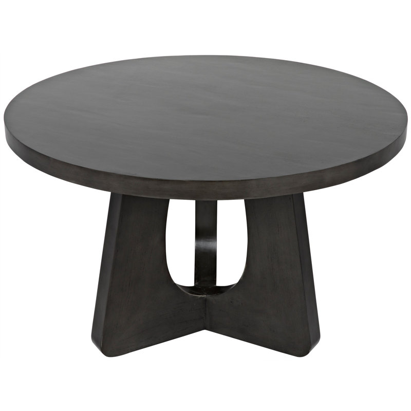 Nobuko Round Mahogany Wood Dining Table, 48" L x 48" W