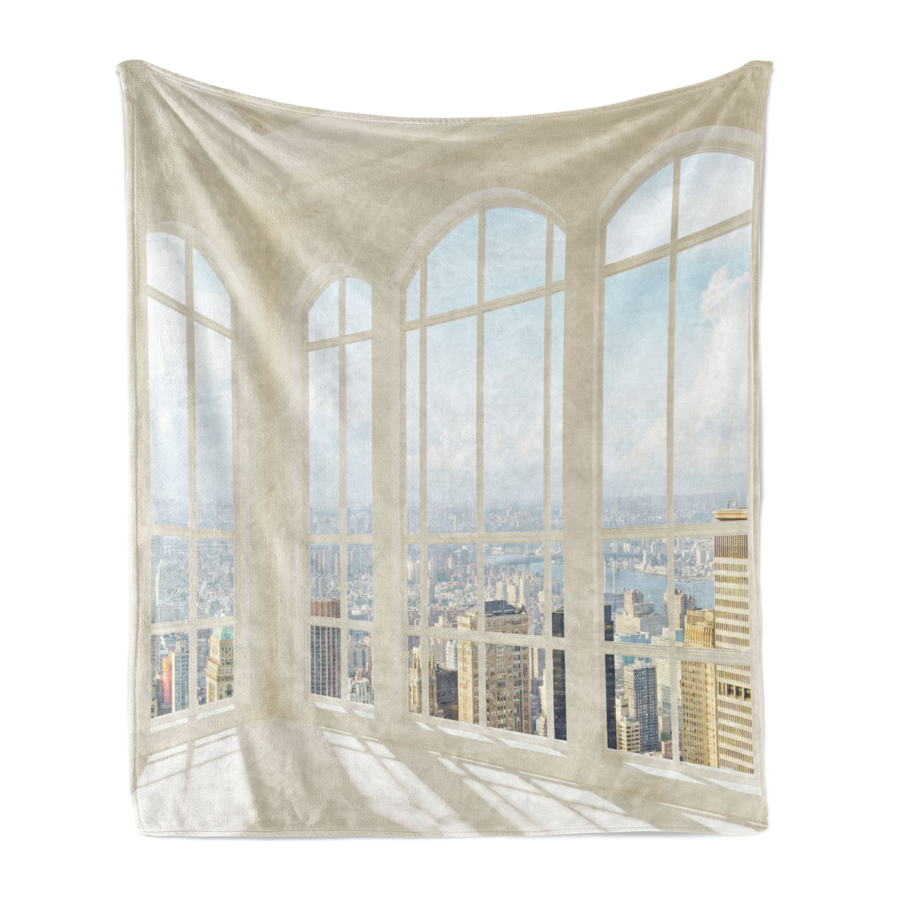 Modern Moments White & Blue Plush Blanket main image 0