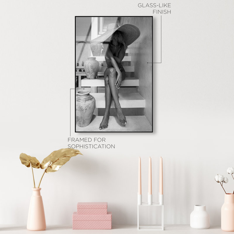 Andrea II Gray Canvas People Print by Oliver Gal, 25"H x 17"W, Black Frame
