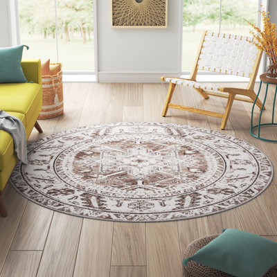 Tapis oriental brun / ivoire Ferrill