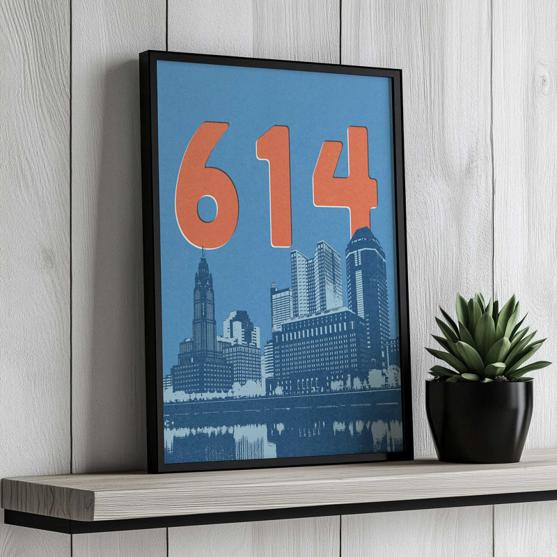 «614» par Deny Designs, reproduction d'art, 24 x 18, Noir, Impression encadrée
