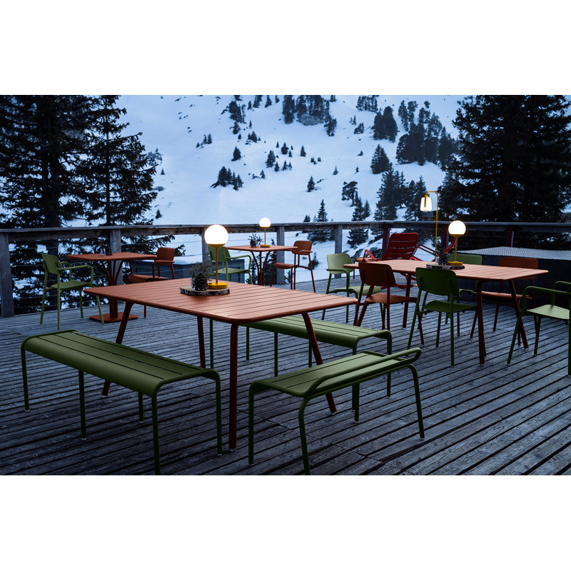 Luxembourg Outdoor Dining Bench, Acapulco Blue