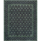 Azule Hand Knotted Wool Area Rug in Green