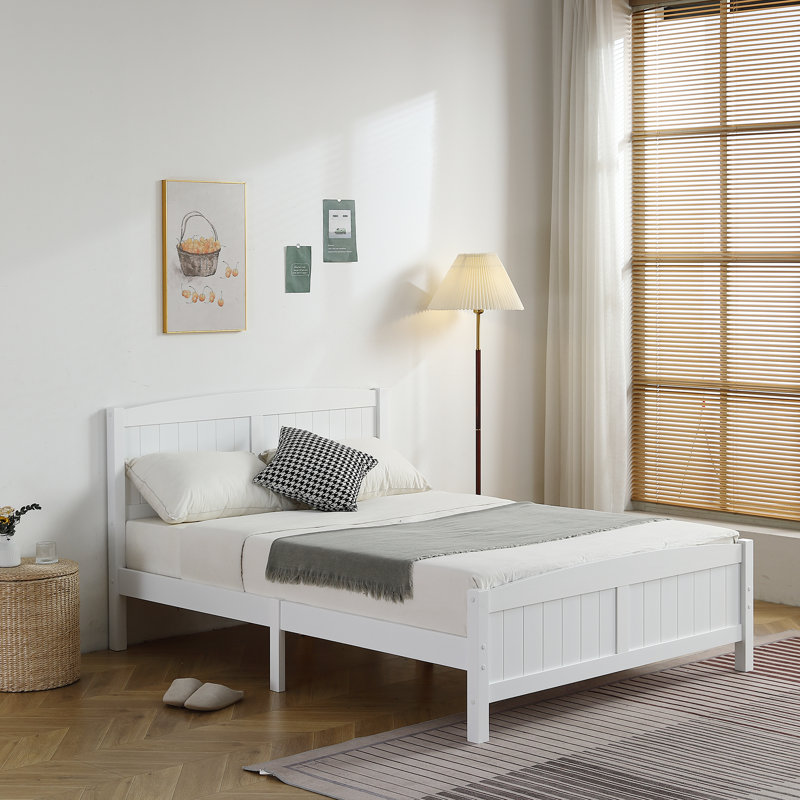 Heffron Solid Wood Bed, Full, White