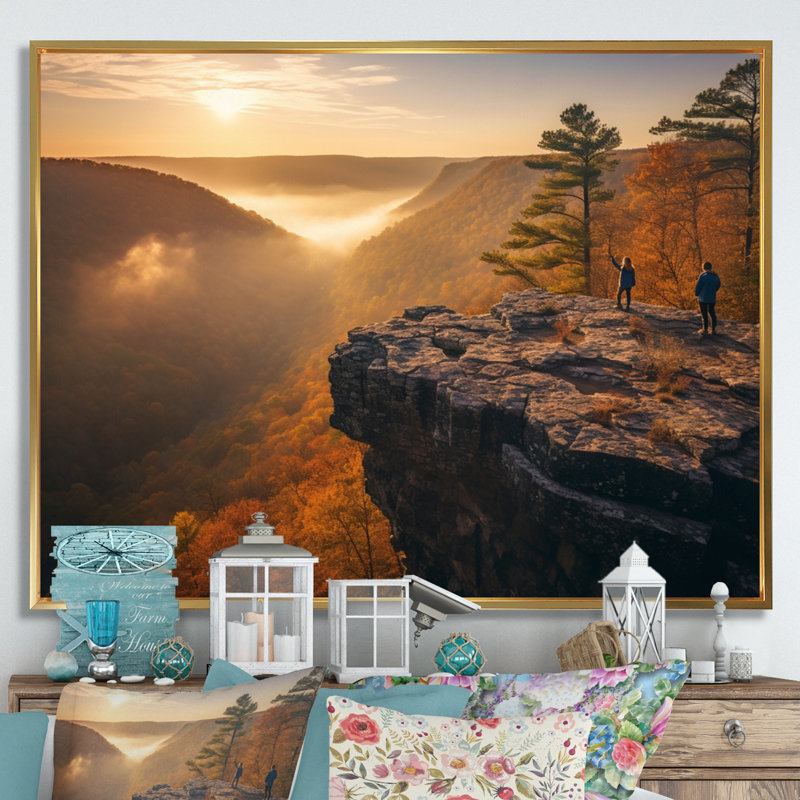 «Arkansas Whitaker Point II», reproduction sur toile, H 16 po x l 32 po x P 1 po, Cadre flottant doré