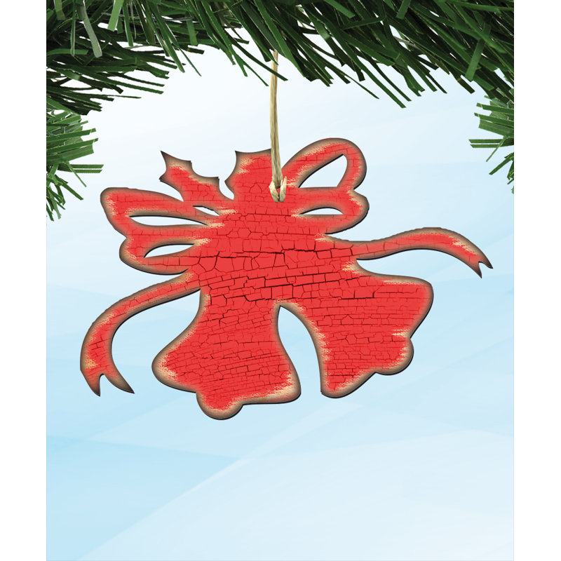 Rustique de noël en forme de cloches rustique en bois, Ornement