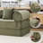 Boneless Foldable Modular Corduroy Sofa Bed, Convertible With Deep Seat And Soft Cushions, No Assembly Required-444923656-447708842