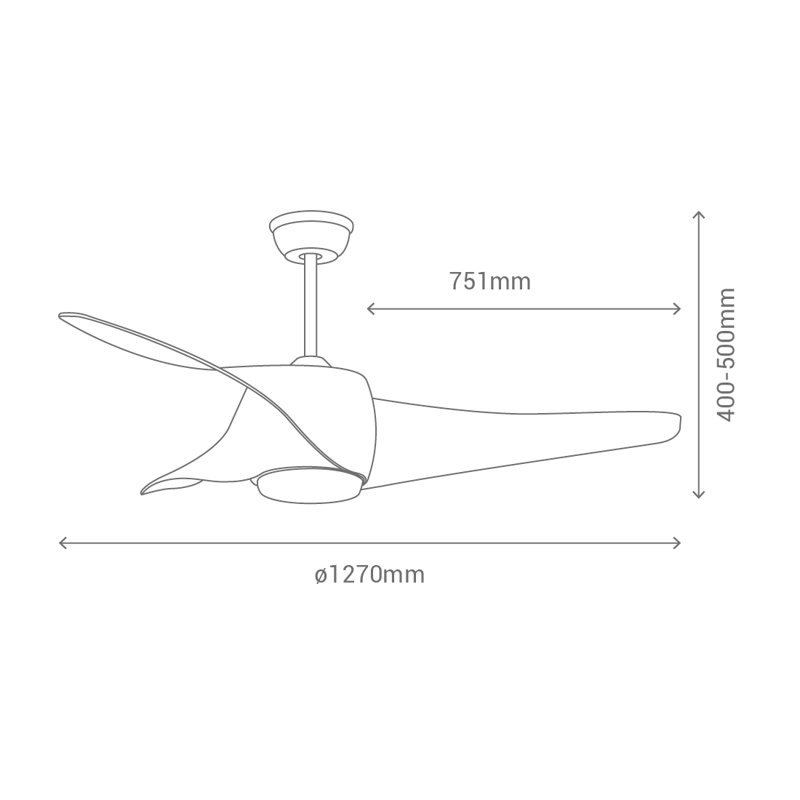 Deidra 127cm Ceiling Fan with LED Lights, White
