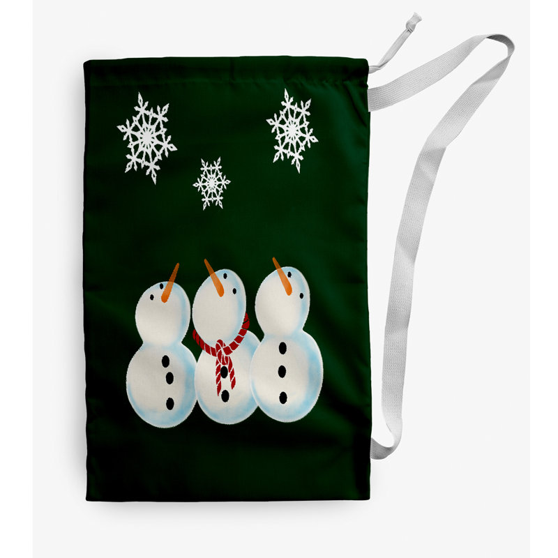 Fabric Laundry Bag with Handles, Green, Small (29" H x 18" W)