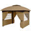 Pavillon de jardin au design élégant, pavillon de patio à double toit avec rideaux, fenêtres d'églises, pour l'extérieur