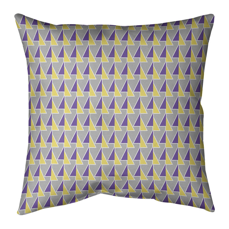 Flèches déplacées à l’intérieur et à l’extérieur Coussin décoratif, 20 po x 20 po, Mauve pâle / jaune, Protection UV