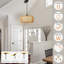 Lustre en rotin de ferme avec abat-jour en tissu, luminaire suspendu Boho tissé à la main pour la salle à manger, îlot de cuisine, hauteur réglable, installation facile, compatible avec la base E26