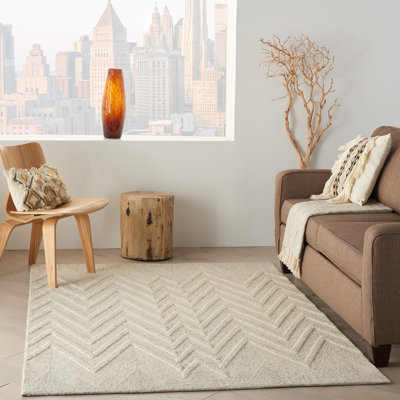 Sand & Stable Zoe Handmade Wool Gray/Ivory Rug & Reviews | Wayfair