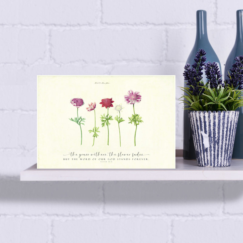 «Word of God Stands Forever Delicate Elegant Minimalist Nature Architecture», art mural, H 12 po x l 18 po