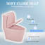 Siège de toilette allongé en plastique à fermeture silencieuse avec couvercle de siège, fixation rapide L 17,72 po, blanc brillant-109709925