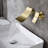Wall Mounted Gold Bathroom Component - Wide Waterfall Spout For A Relaxing Element Gentle Flow Calming-124241980