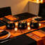 Ensemble de 9 bols à bonbons chaudron avec présentoir en métal, décorations de table en plastique noir