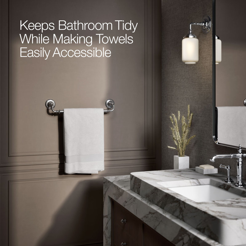 Artifacts® Wall Mounted Towel Bar, 3" H x 21" W x 3.5" D, Polished Chrome