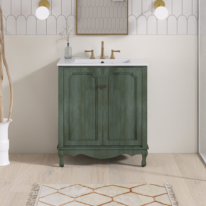 Meuble-lavabo simple 30 po avec comptoir en céramique