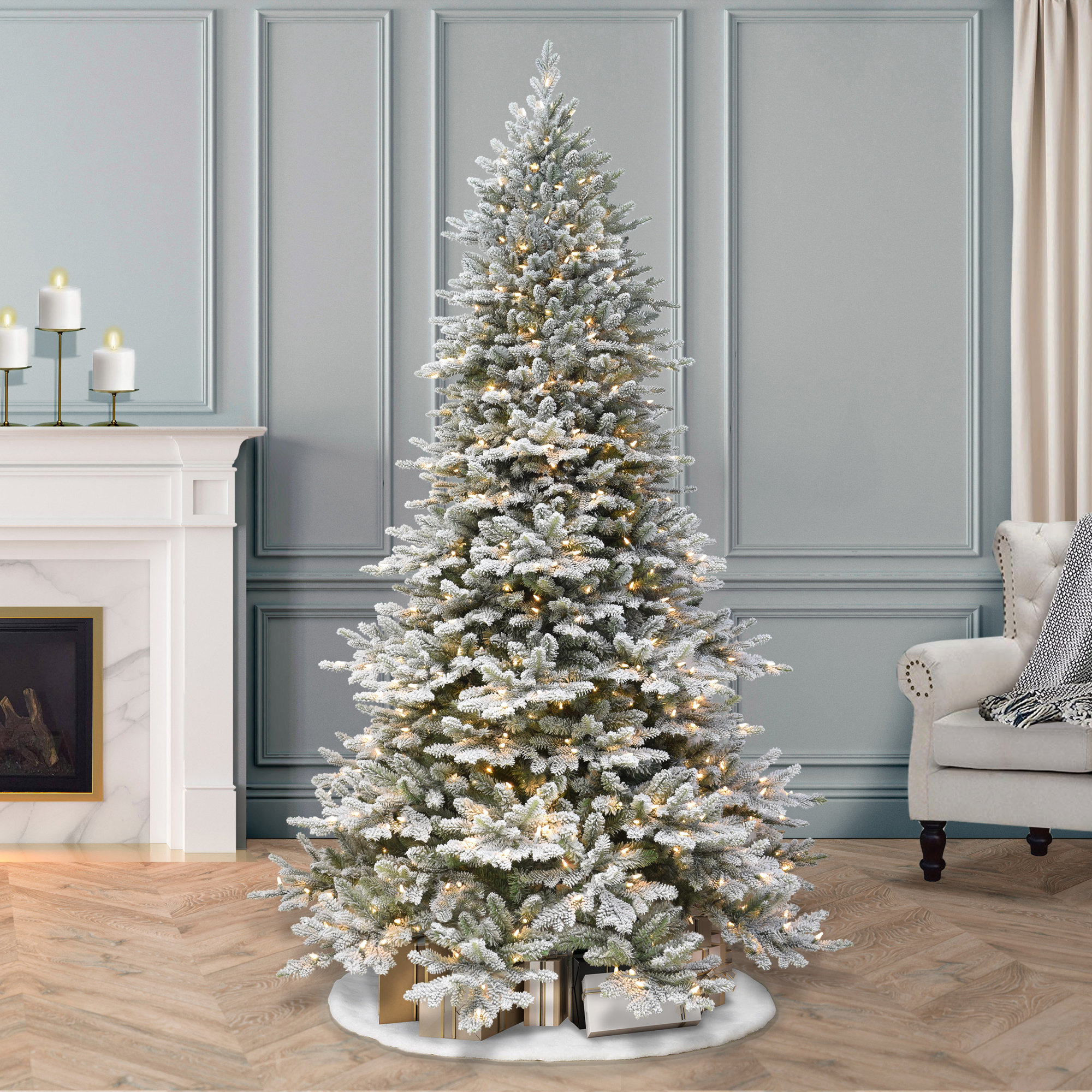 90' Lighted Artificial Fir Christmas Tree