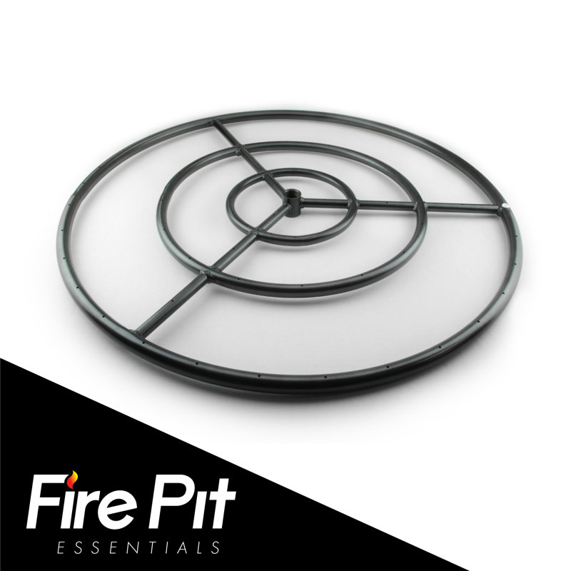 36" Black Steel Circular Fire Pit Ring Burner